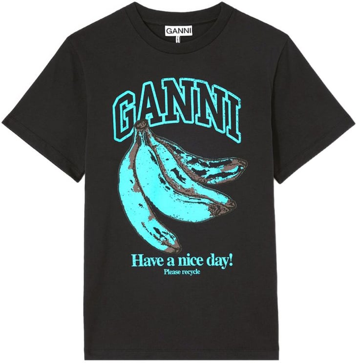 Ganni T-Shirts And Polos Black