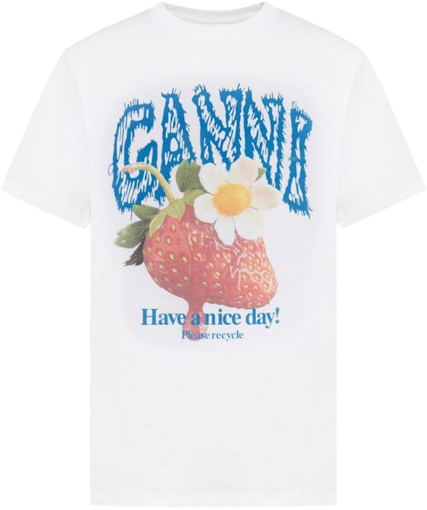 Ganni T-Shirts And Polos White