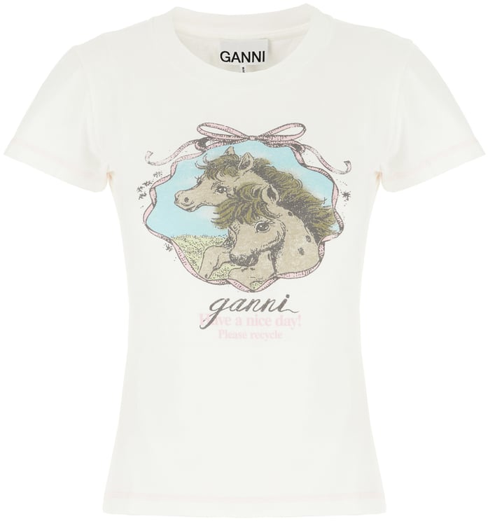 Ganni Ganni White cotton t-shirt