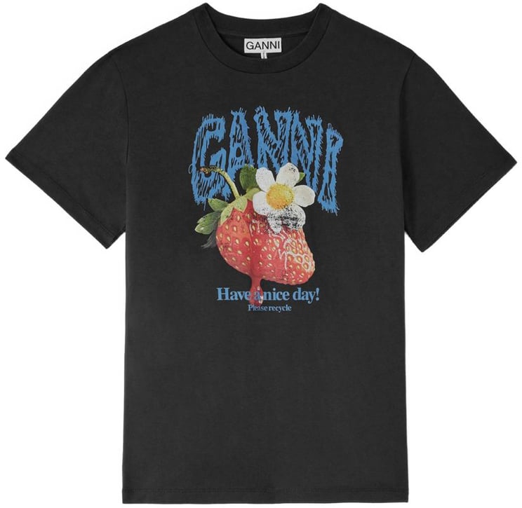 Ganni T-Shirts And Polos Black