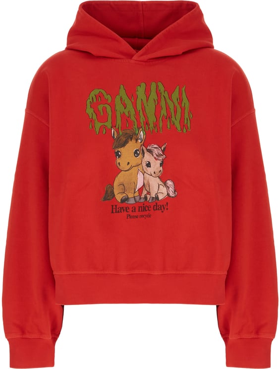 Ganni Ganni Red cotton sweatshirt