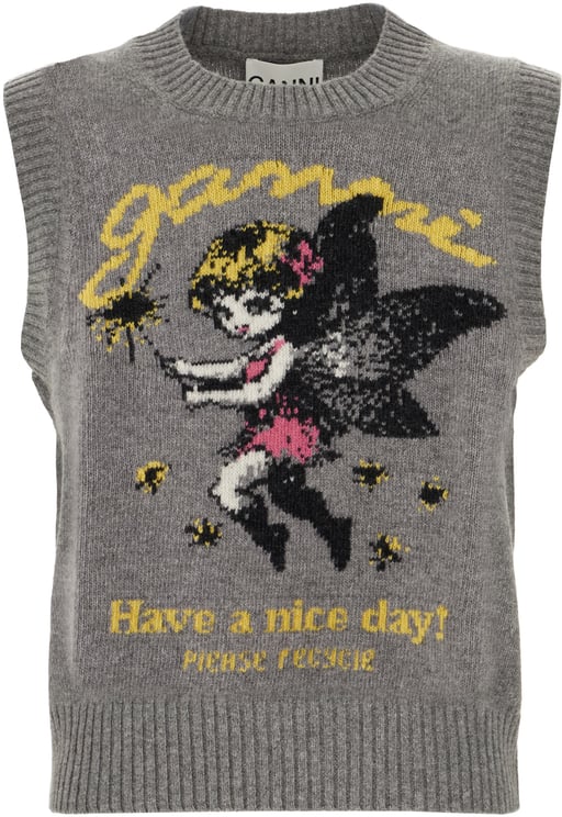 Ganni Ganni Grey polyester vest