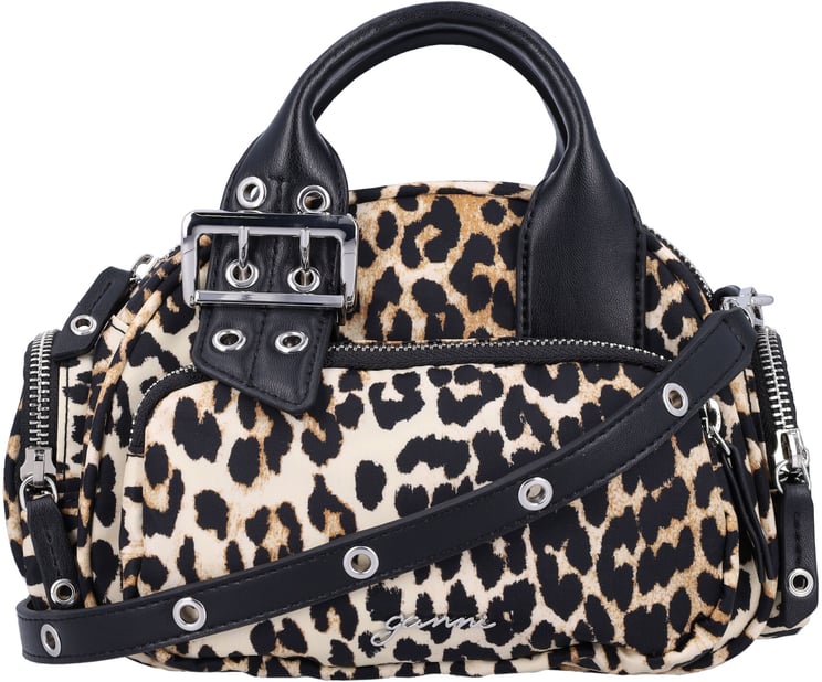 Ganni Bucky Polochon Small Leo Leopard Print