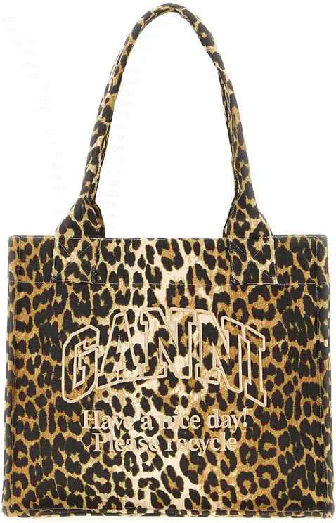 Ganni Ganni Printed canvas shopping bag