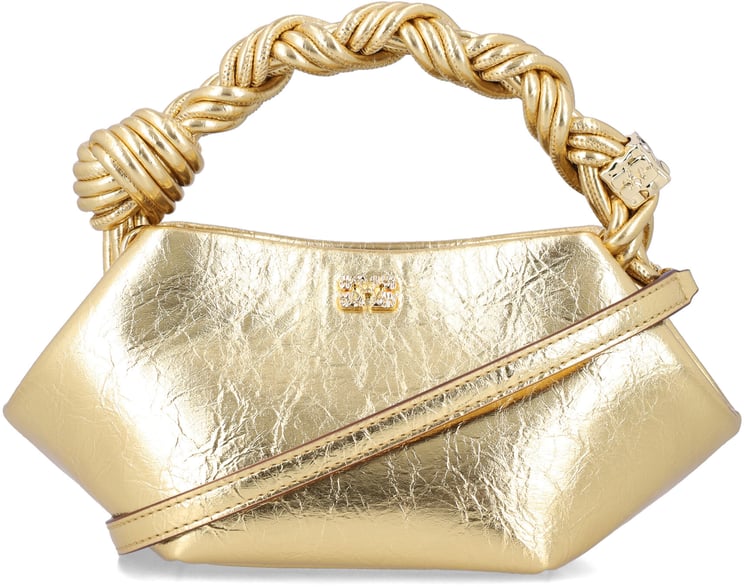 Ganni Bou Mini Metallic Leather Oro
