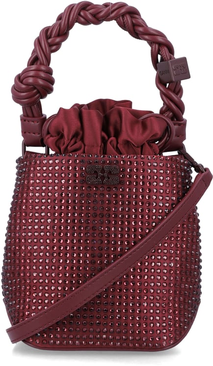 Ganni Bou Mini Bucket Strass Viola
