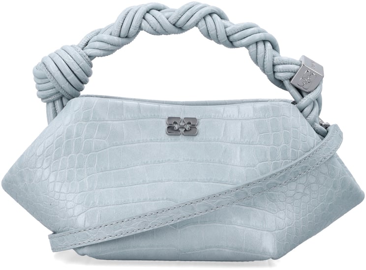 Ganni Bou Mini Crocco Delicate Blue