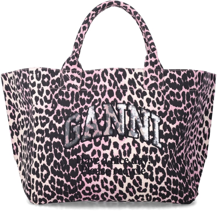 Ganni Ganni leopard sequin XXL tote