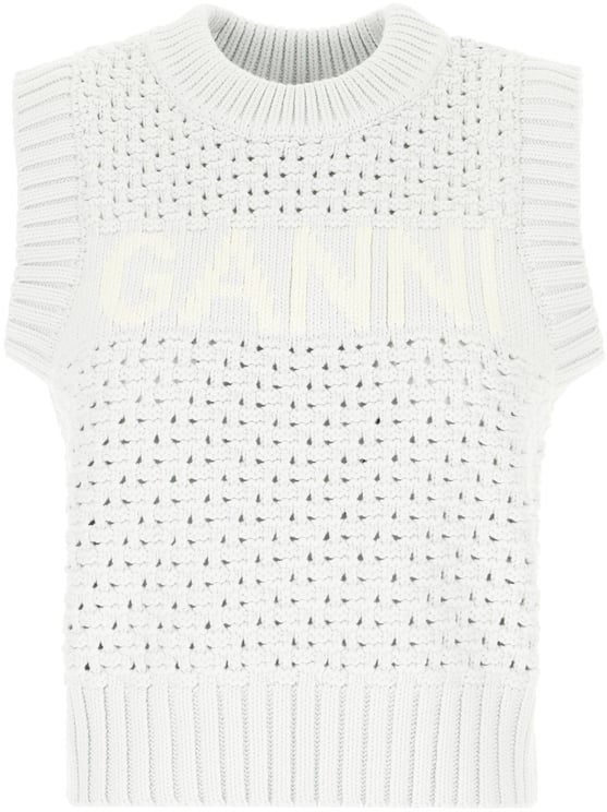 Ganni Ganni Pastel light blue cotton blend vest