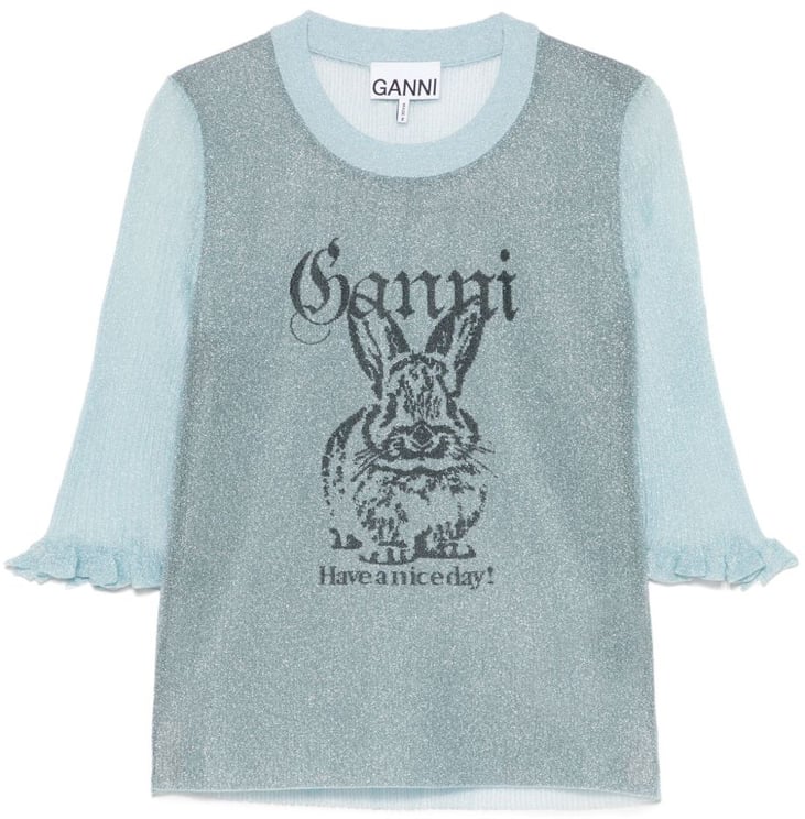Ganni Sweaters Clear Blue