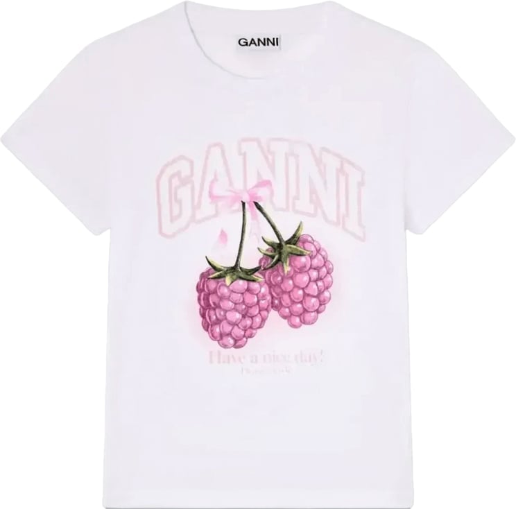 Ganni Frambozen Baby Fit T-shirt