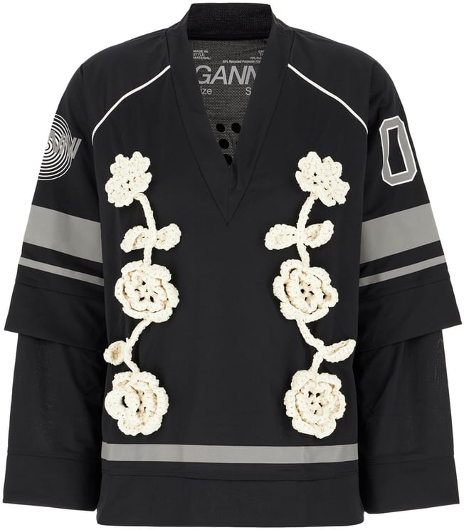 Ganni Ganni Black polyester t-shirt