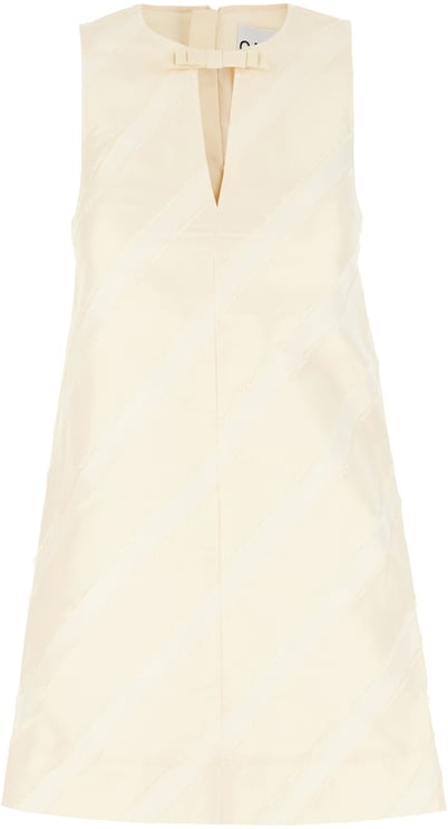 Ganni Ganni Cream polyester dress