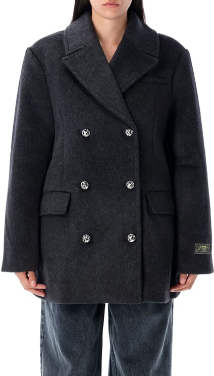 Ganni Double Face Wool Peacoat Phantom