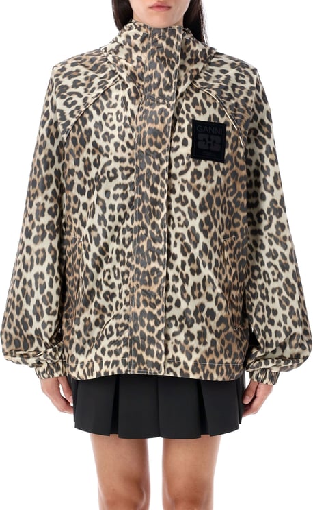 Ganni Nylon Jacket Leo Almond Milk Leo
