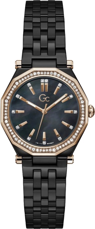 GC GC Horloge Z59002L2 Dress Ceramic met Roze en Zirkonia 32mm