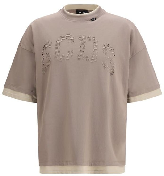 GCDS GCDS Brown Cotton T-Shirt