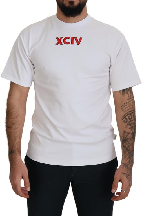 GCDS GCDS White Logo Print Cotton Short Sleeves T-shirt