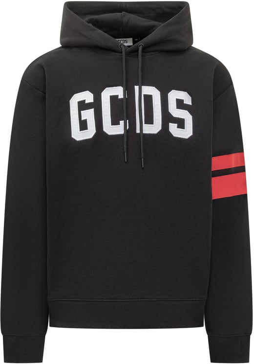 GCDS GCDS Felpa con Cappuccio e Logo Bianco