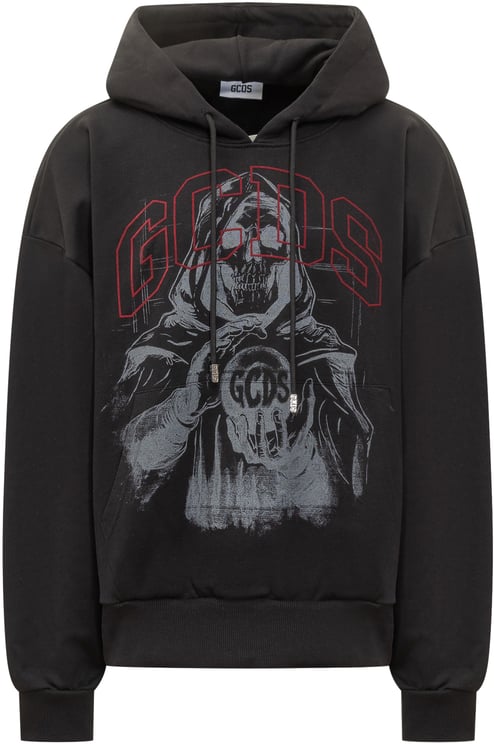 GCDS GCDS Felpa con Cappuccio Stampa Teschio