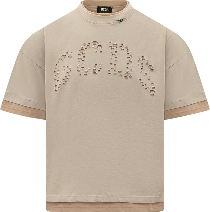 GCDS T-shirt con Logo Traforato