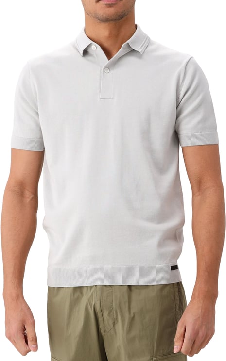 Genti Genti Gebreide Polo Grijs