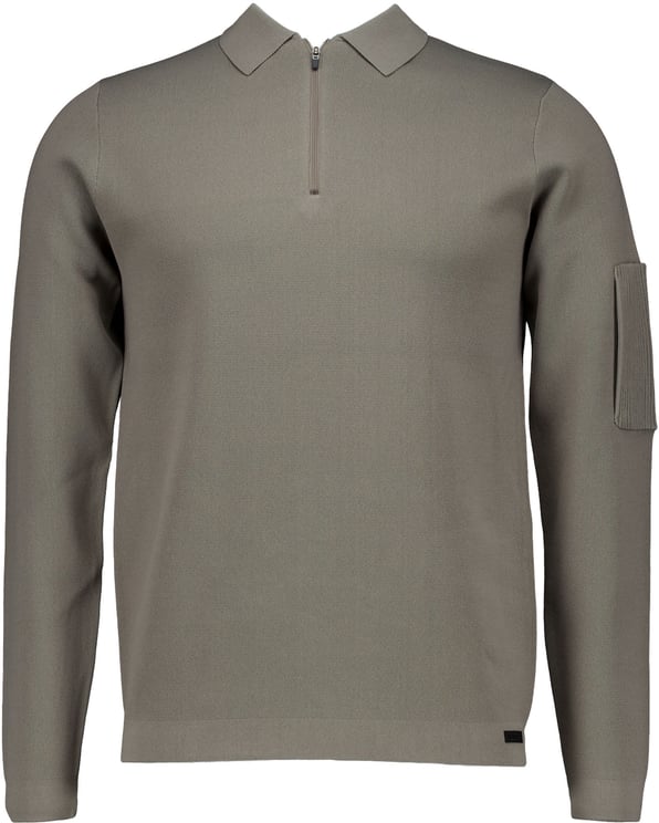 Genti Genti Polo Zip Ls Polos Groen K4117-1258