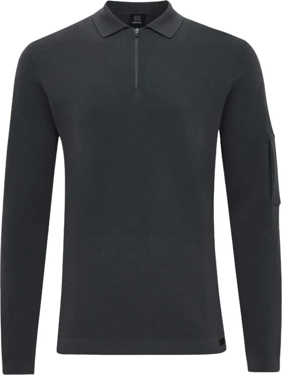 Genti Genti Polo Zip Ls Polos Donkergrijs K4117-1258