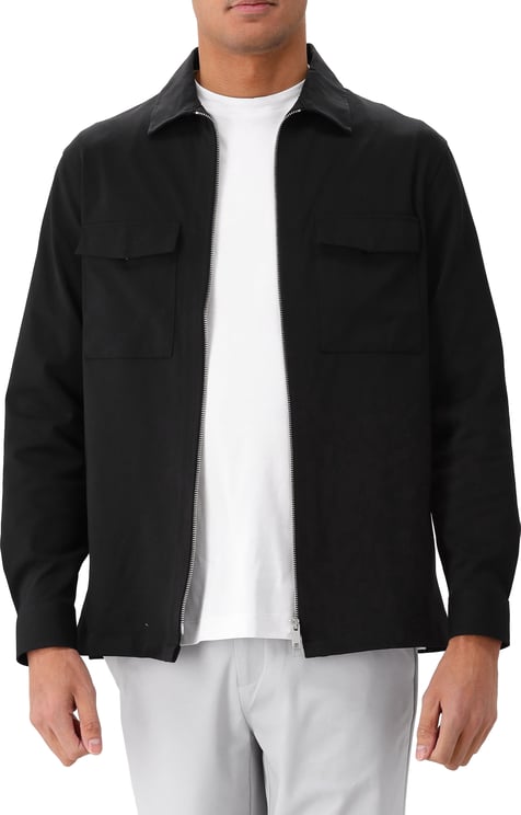 Genti Genti Overshirt Zwart Oaks Shirt Jacket Zip