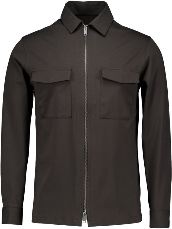 Genti Genti Oaks Shirt Jacket Zip Jackets Donkergroen S4198-1967