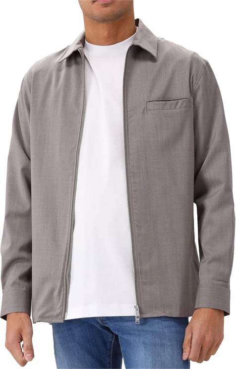 Genti Genti Overshirt Grijs Cos Shirt Jacket Zip