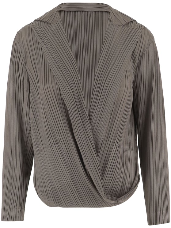 Giorgio Armani Taupe Polyester Knit Sweater
