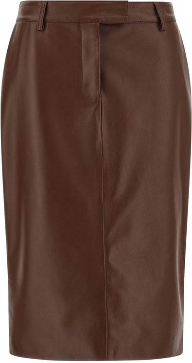 Giuseppe Di Morabito Giuseppe Di Morabito Brown Leather Midi Skirt