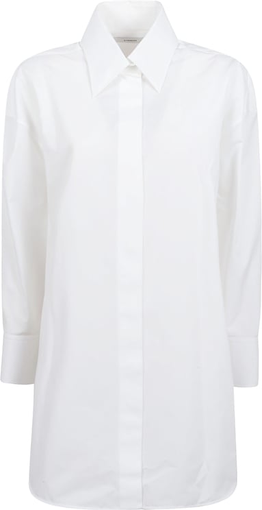 Givenchy Asymmetrical Hem White Cotton Shirt with Refined Details
