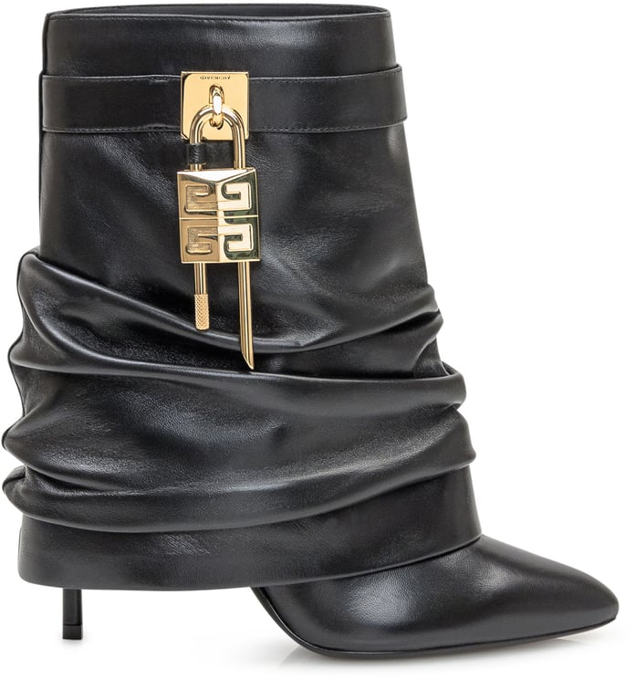 Givenchy Givenchy Stivaletto in Pelle Nera con Lucchetto Oro