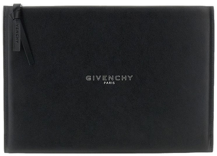 Givenchy Rectangular Leather Pouch with Embossed Logo