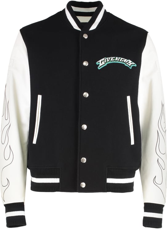 Givenchy Wool and leather bomber jacket