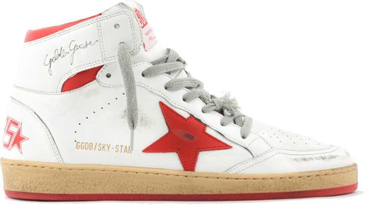 Golden Goose Skystar White Red