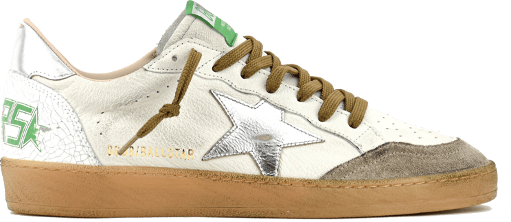 Golden Goose Ball Star White Beige Silver