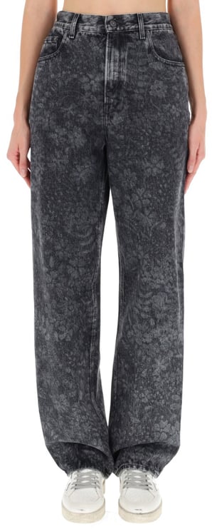 Golden Goose JEANS WITH FLORAL PATTERN