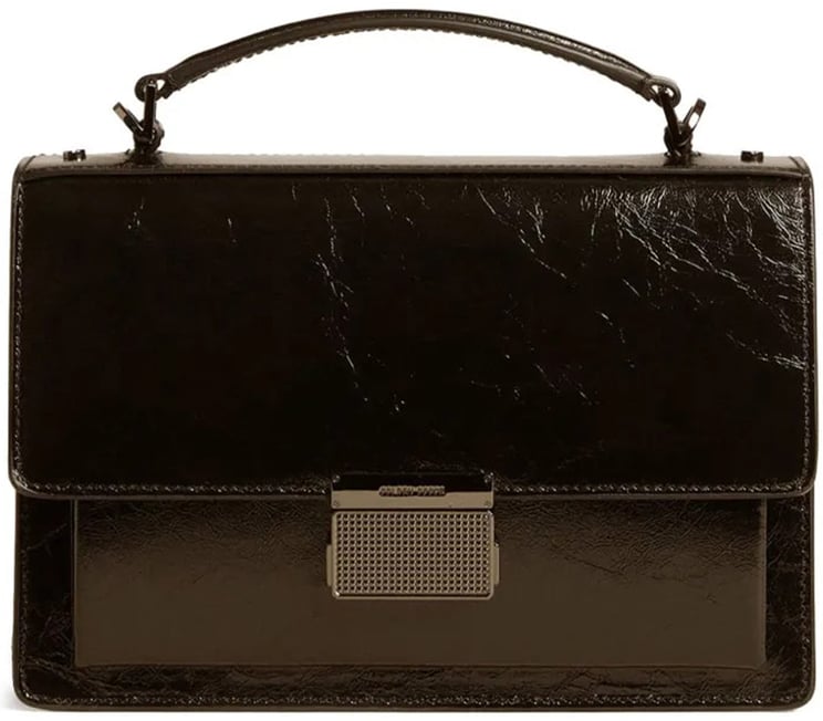 Golden Goose Venezia Bag Glossy Black Calf Handbag