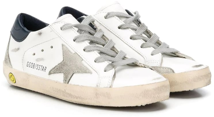 Golden Goose super-star leather upper and heel suede star and s white