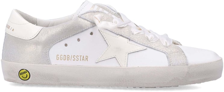 Golden Goose Super Star Leather And Laminated Suede White/Platinum