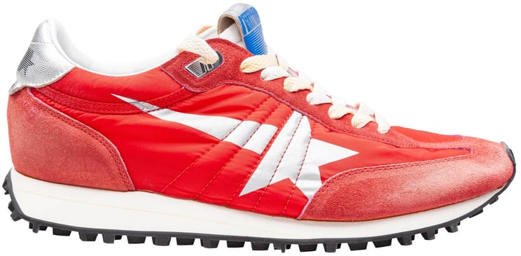 Golden Goose Golden goose red nylon and suede running sneakers