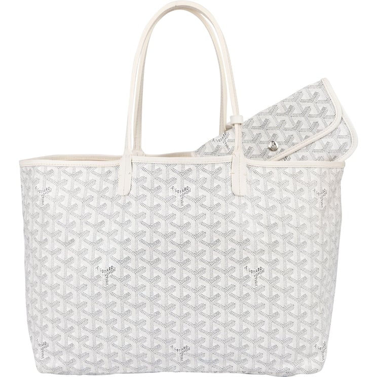 Goyard Goyard White Goyardine Monogram Saint Louis PM Shoulder Bag