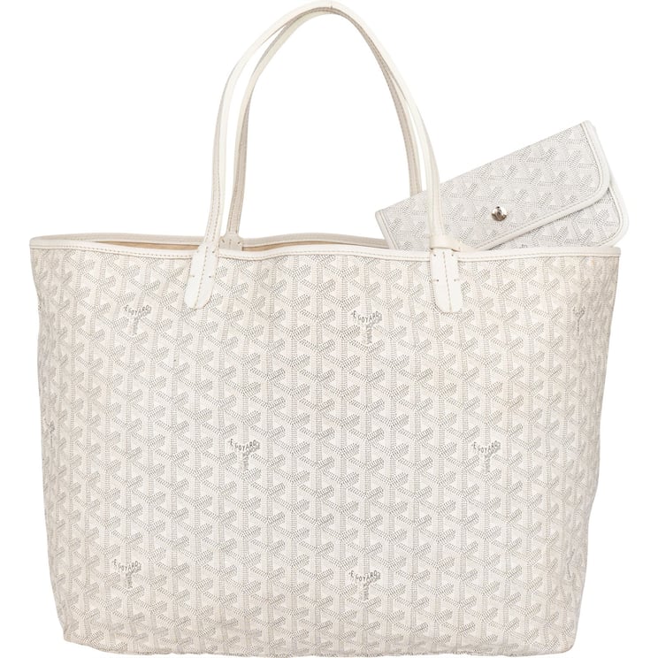 Goyard Goyard White Goyardine Monogram Saint Louis GM Shoulder Bag