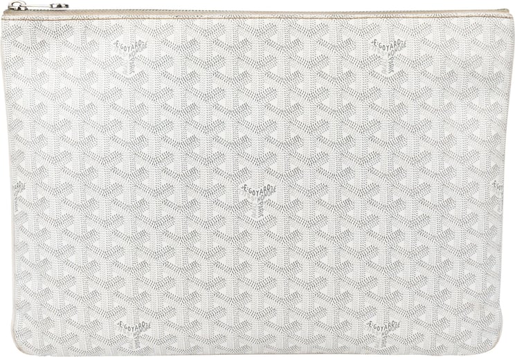 Goyard Goyard White Goyardine Monogram Senat MM Clutch