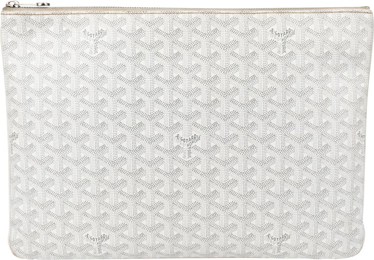 Goyard Goyard White Goyardine Monogram Senat MM Clutch