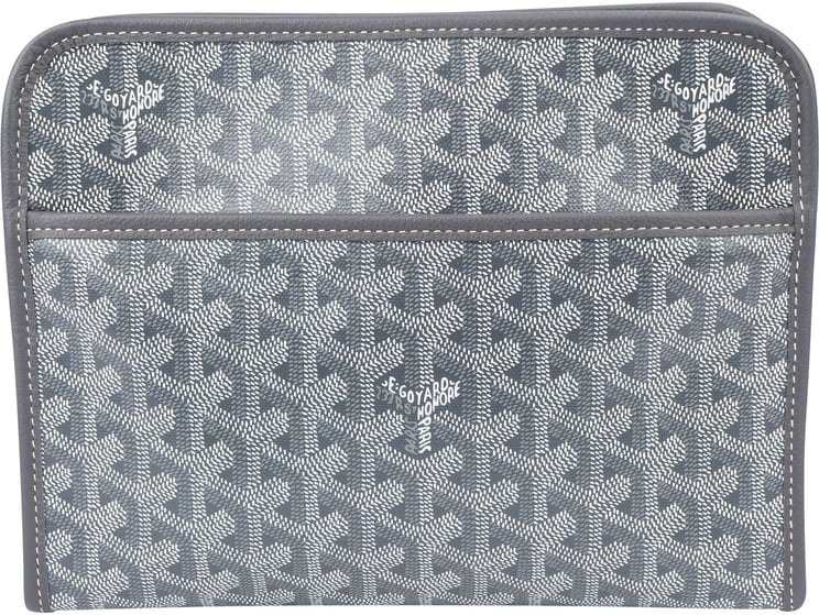 Goyard Goyard Grey Goyardine Monogram Jouvence MM Pochette Clutch