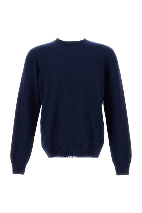 Gran Sasso Blue Crew Neck Cashmere Sweater